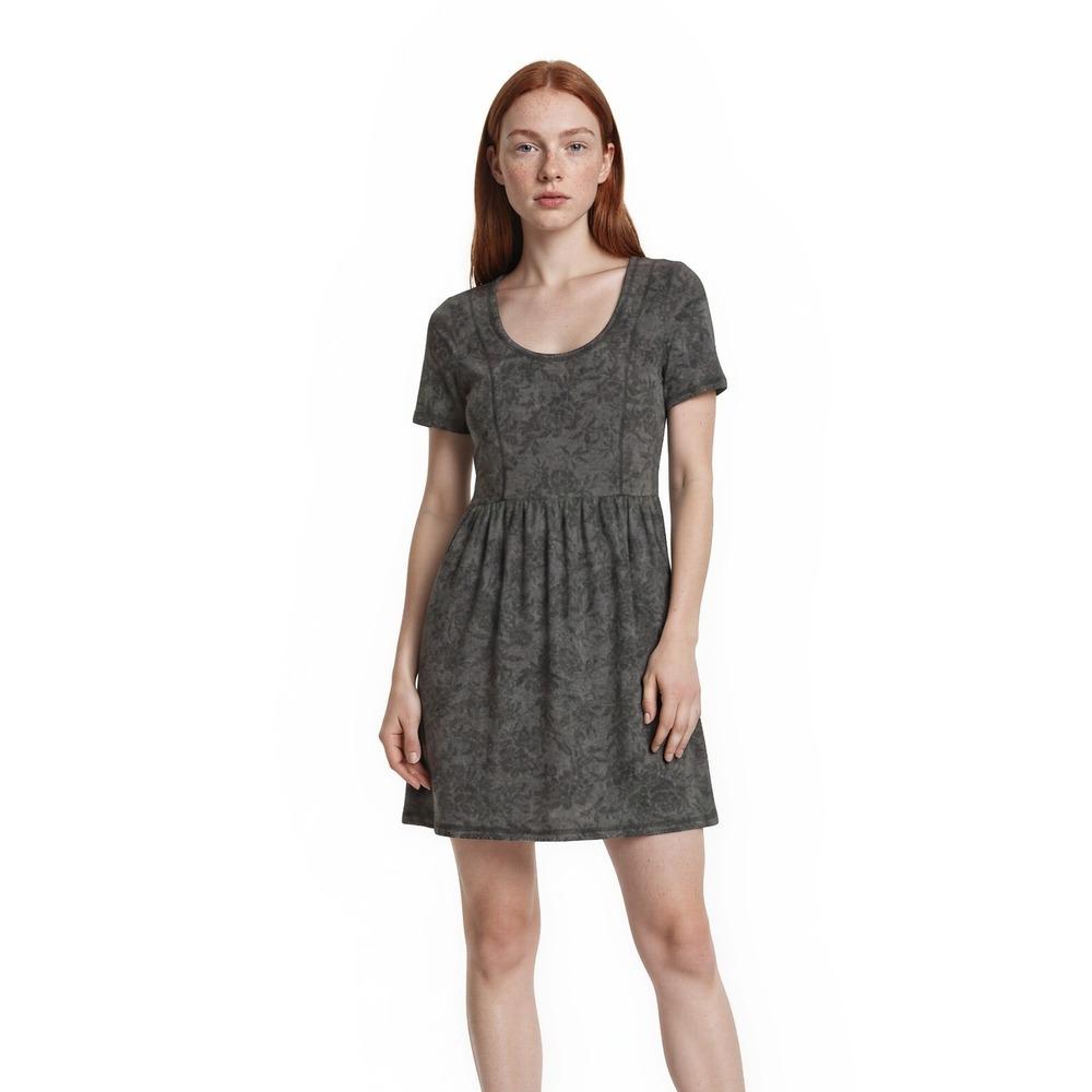 Saturday Sunday Anthropologie Dress Women's Size Medium Grey Floral Jacquard